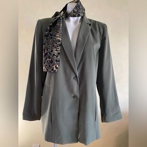 Norton McNaughton olive green blazer with scarf in size 12
